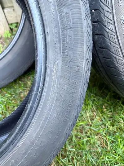 4 used All Seasons Continental Tires 7/32 left, no leaks. 245/50/R20