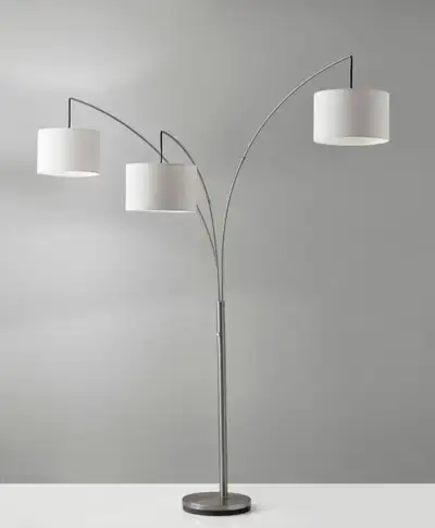 35 inch Brushed steel Trinity Arc Lamp, View more