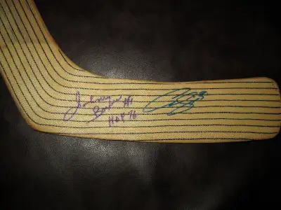 Johnny Bower & Curtis Joseph Autographed Old Style Goalie Stick, View more