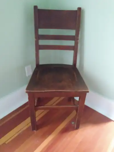 Wooden oak dark desk chair, View more