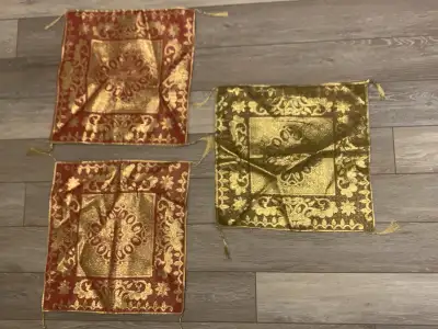 Brand new. 3 handmade Indian silk cushion covers , View more