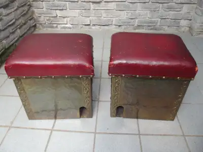 Vintage Brass Tinder Boxes Stools, View more