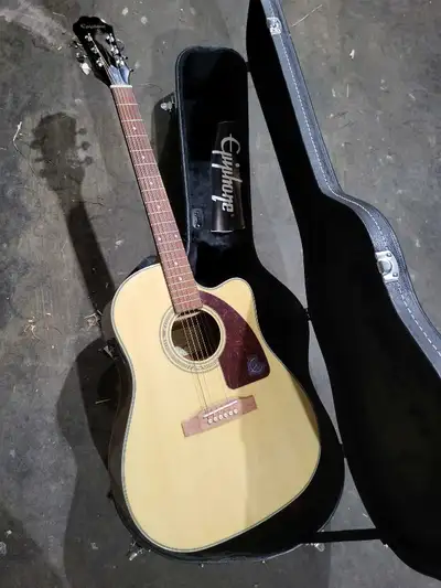 Epiphone FT100CE limited edition acoustic/electric guitar, case, View more