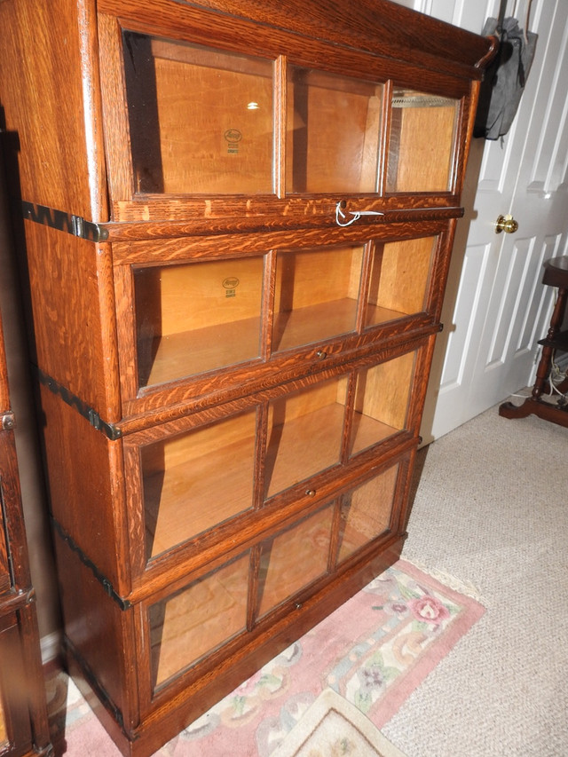 Antique barrister bookcase,  4 glass windows with wood dividers in Bookcases & Shelving Units in Hamilton - Image 2