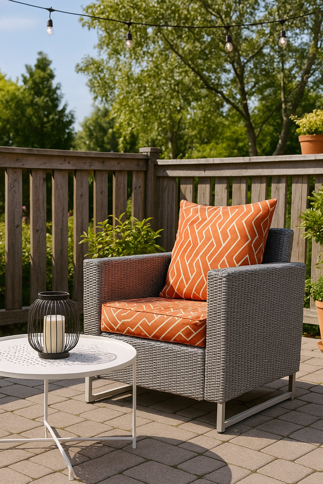 Outdoor Wicker Patio Armchair with Cushion – Excellent Condition in Patio & Garden Furniture in Oakville / Halton Region - Image 7