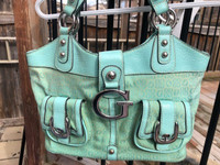 large guess purse in spring aqua colour