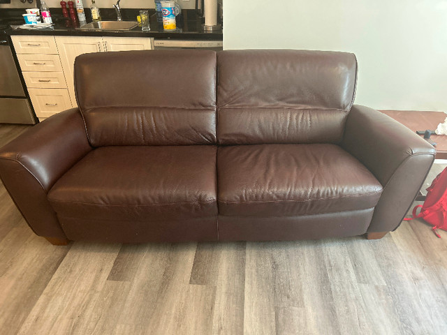 Leather Couch - Great Condition in Couches & Futons in Kingston