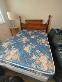 Moving sale - wooden twin bed and dresser
