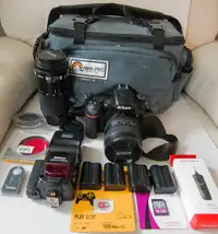 Nikon D750 outfit, 24-85mm, 70-210mm, flash, more