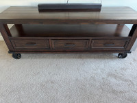 Solid wood rustic tv stand 