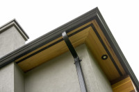 Eavestrough, soffit and fascia