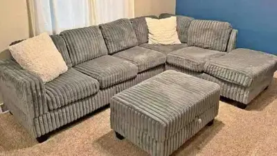 Royale 7 seater sectional corduroy sofa available , View more