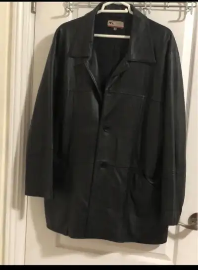 Genuine Leather Jacket In 3 size large navy ,X-Large black men, View more