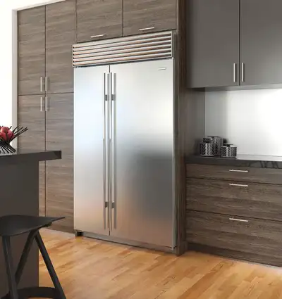 Sub Zero 48 " fridge freezer, stainless steel. Ice maker. With F, View more