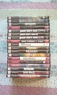 PS2 games: Gran Turismo, GTA, MGS, Rock Band, Guitar Hero, etc.