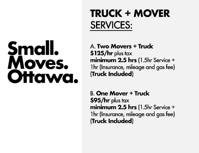 Small Moves Ottawa | Moving/Deliveries ( Movers + Truck) in Moving & Storage in Ottawa - Image 3