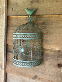  Green metal birdcage