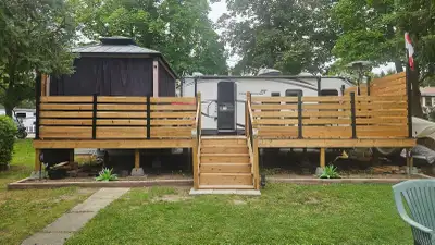 2019 Open Range 2102 RB parked at Hillside Lake Family Campground (Ayr)for Season May to Oct'26 This...