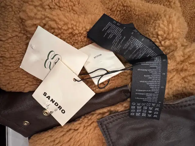 authentic Sandro leather shearling sharpa jacket brown new in Women's - Tops & Outerwear in City of Montréal - Image 11