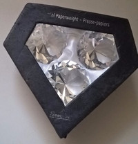 Rosenthal Crystal Paperweights Cut in a Faceted Diamond Shape