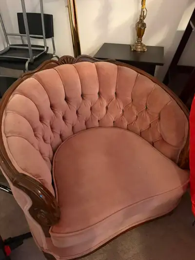 Single sofa accent chair - pink velvet, View more