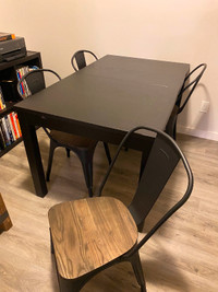 IKEA Bjursta Extendable Dining Table + Chairs