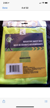 Yellow reflective vest large only 
