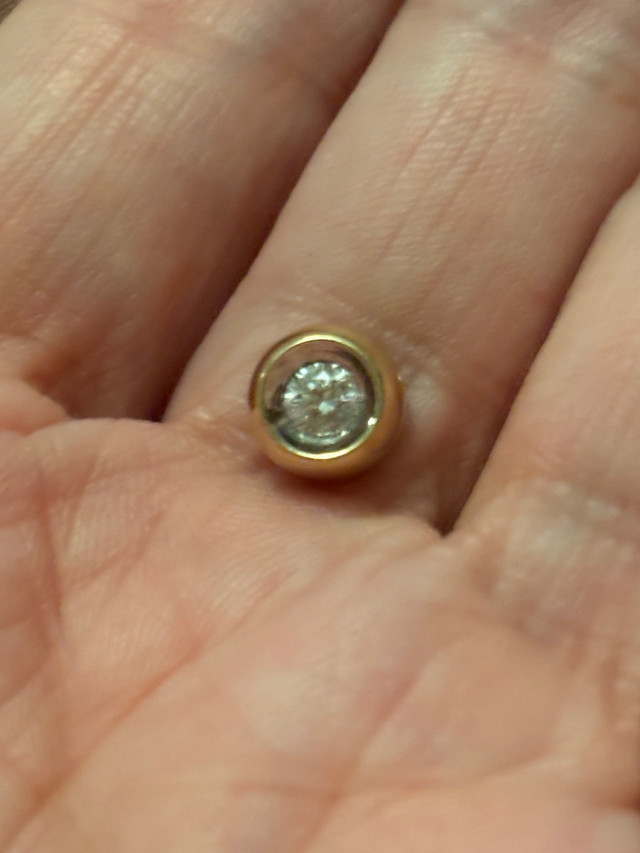 .25 Diamond bezel pendant. And chain  in Jewellery & Watches in Saint John - Image 2