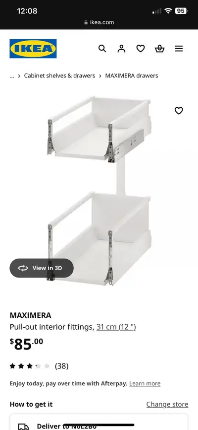 Selling two sets of two IKEA MAXIMERA pull-out interior fittings, sized at 31 cm (12"). These drawer...