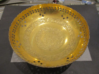 Brass Decorative Bowl, 9-3/4" diameter x 3 1/2" deep.