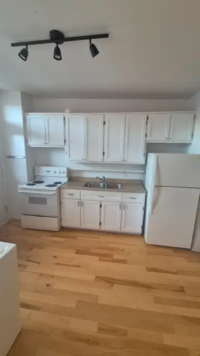 3 1/2 disponible avril ou mai 2026 date flexible $1400.00 par mois 3e etage d'un triplex Frais peint...