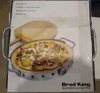Broil King Pizza Stone Grill Set with 13" pizza stone and paddle