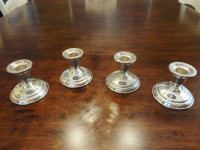 Set of 4 Silver Plate Birks Regency Plate Candlestick Holders