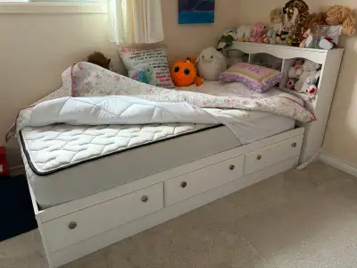 White Twin Bed, View more