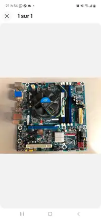 Carte mère intel motherboard et cpu i7 et ventilateur.