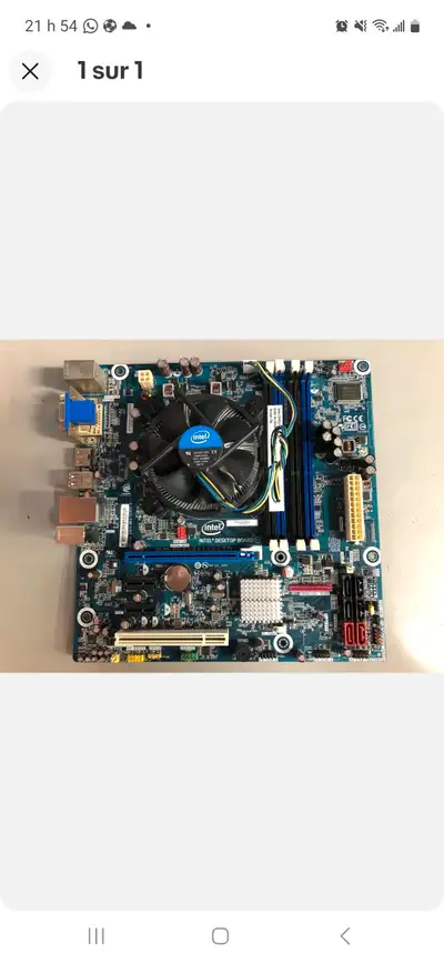Carte mère intel motherboard et cpu i7 et ventilateur., View more