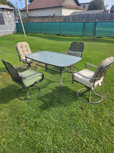HD Patio table and chairs and cushions, View more