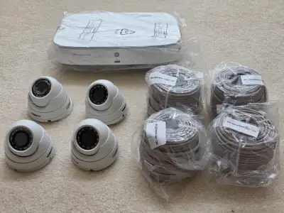PRICE SHOWN IS FINAL!! CASH ONLY This Lorex security system includes a 4K Ultra HD NVR With 4 2K dom...