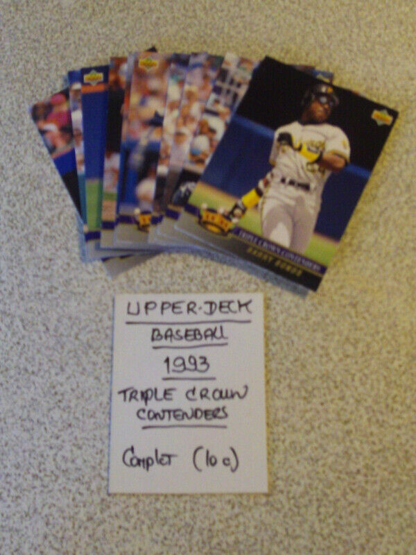 SERIE DE CARTES DE BASEBALL U.DECK TRIPLE CROWN CONTENDERS 1993 dans Art et objets de collection  à Laval/Rive Nord