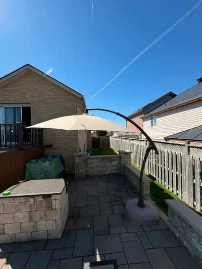 Tan sunbrella patio umbrella for sale., View more