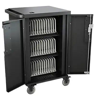 Bretford CoreX Cart - 3 Shelf - SECURED NOTEBOOK CHARGEING CART, View more