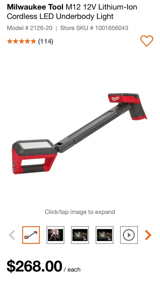 Milwaukee underbody magnetic led light