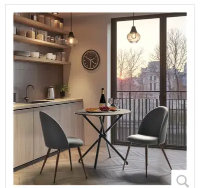 Round Walnut Dining Table – Cross-Leg Base, Industrial Style (31, View more