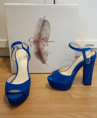 New Jessica Simpson blue heeled sandals - size 5