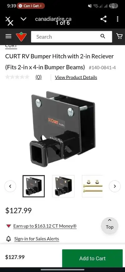 I'm selling a new Curt RV Bumper Hitch with a 2-inch receiver, designed to fit 2 x 4-inch bumper bea...