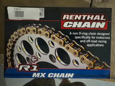 Brand new 114 link Renthal non o ring chain. Renthal 520-R1 MX Works Chain Gold/Black 114