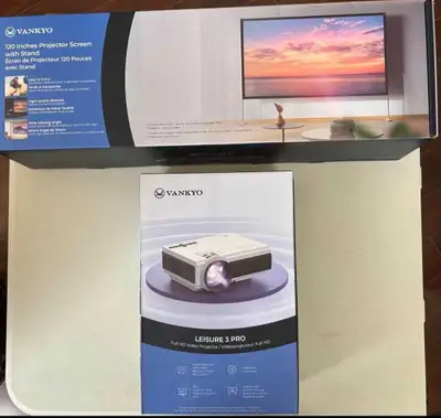 HD Projector and 120" Screen, View more