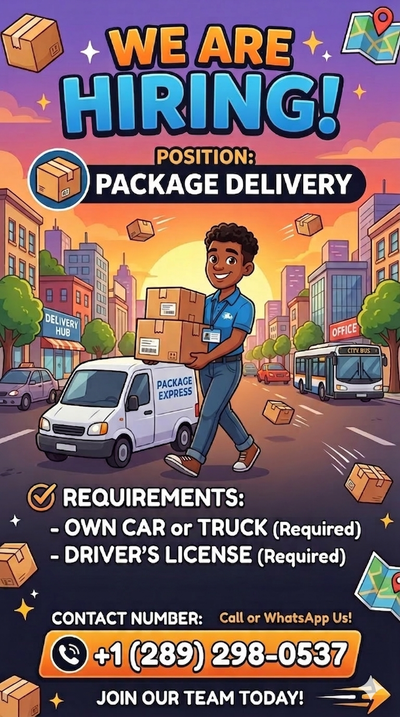Delivery drivers needed. Need own vehicle., View more