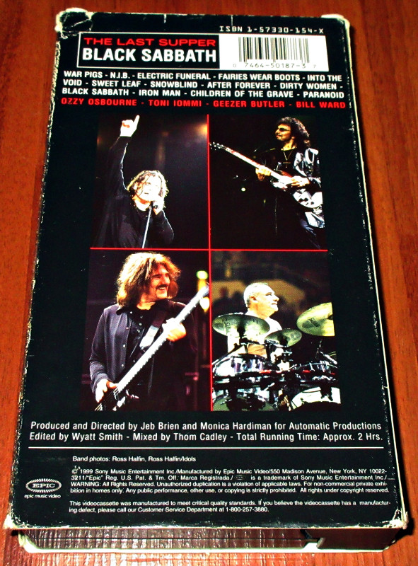 VHS Tape :: Black Sabbath – The Last Supper in CDs, DVDs & Blu-ray in Hamilton - Image 2