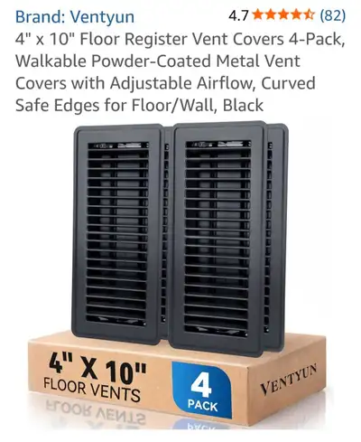 Metal Vent Covers Set (4 black), View more